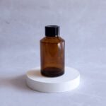 Frasco Difusor Vidrio Apollo Ámbar Tapa Negra 125ml.