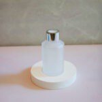 Frasco Difusor Vidrio Apollo Satinado Tapa Plateada 125ml.