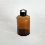 Frasco Difusor Vidrio Apollo Ambar Con Tapa Negra 200ml.