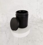 Vaso De Vidrio Negro Con Tapa Ares
